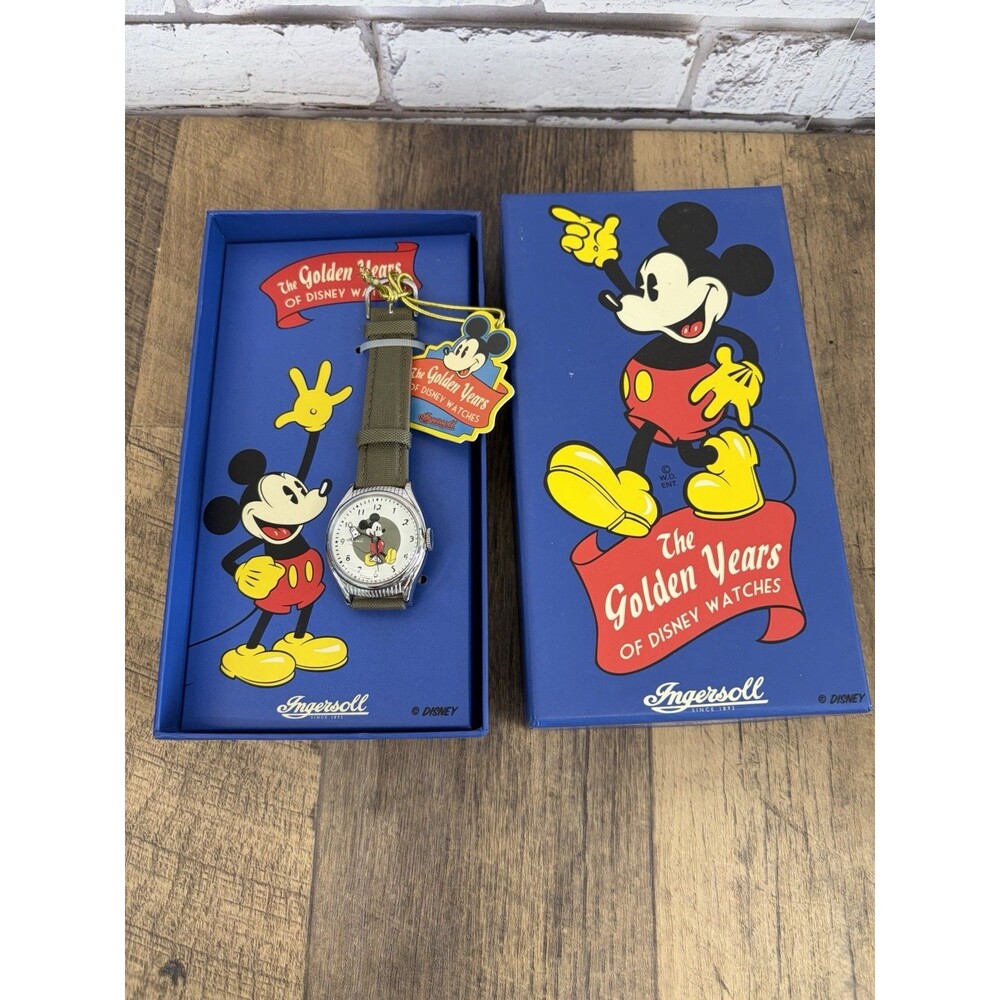 Ingersoll Disney The Golden Years Watch Mickey Mouse Green Strap NWT